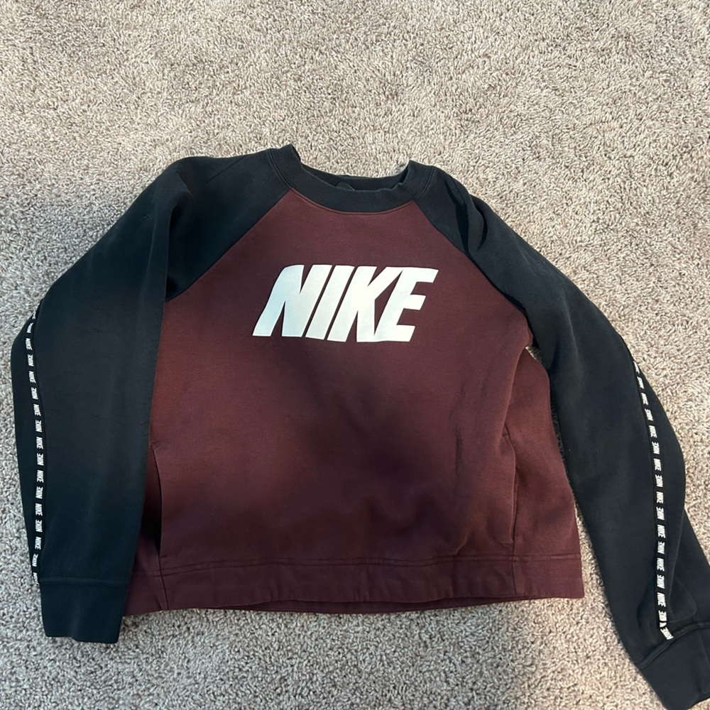 Nike Maroon and Black Crewneck